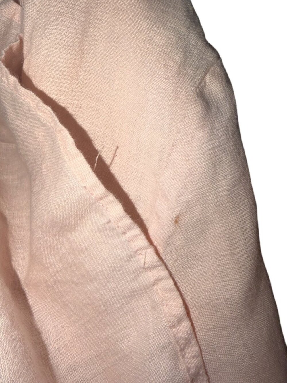 Sundance Pale Pink 100% Linen Lagenlook Coastal Money Pintuck Blouse Womens L - Picture 11 of 11